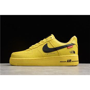 Supreme x The North Face x Nike Air Force 1 '07 Yellow Black For Sale