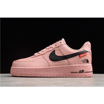 Women's Supreme x The North Face x Nike Air Force 1 '07 Pink Black For Sale