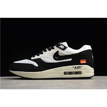 2018 Off-White x Nike Air Max 1 White Black Men's and Women's Size AJ9986-109 For Sale