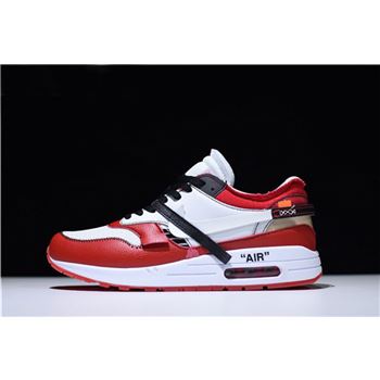 BespokeIND x Off-White x Nike Air Max 1 White-Black/Varsity Red For Sale