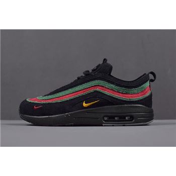 Mens and WMNS Nike Air Max 1/97 VF SW Black Green Red AJ4219-036