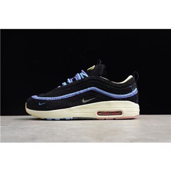 Men's and Women's Nike Air Max 1/97 VF SW Black/Blue AJ4219-045