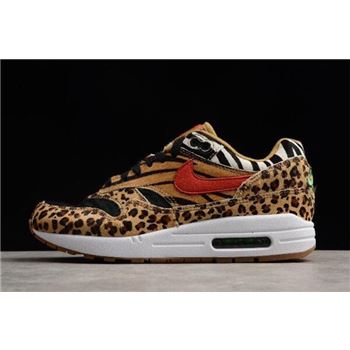 atmos x Nike Air Max 1 DLX Animal Pack 2.0 Wheat/Bison-Classic Green-Sport Red AQ0928-700