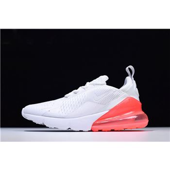 Mens and WMNS Nike Air Max 270 White/Hot Punch Running Shoes AH8050-103