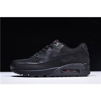 Nike Air Max 90 Essential Black/Metallic Silver-Red 537384-084 For Sale