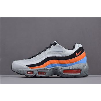 Nike Air Max 95 Premium Wolf Grey/Safety Orange Men's Size 538416-015