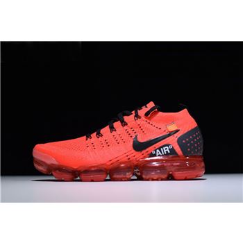 New Off-White x Nike Air Vapormax Flyknit 2.0 Gym Red Men's Size