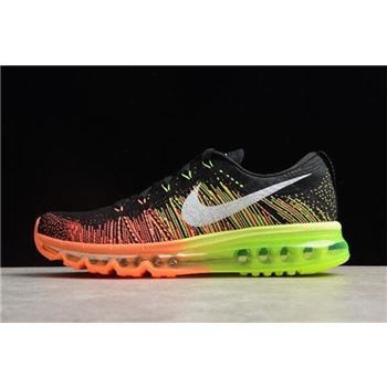 Nike Flyknit Max Black/Sail-Atomic Orange-Volt Running Shoes 620469-018