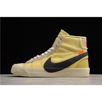 Off-White x Nike Blazer Studio Mid Canvas/Pale Vanilla-Black-Total Orange AA3832-700