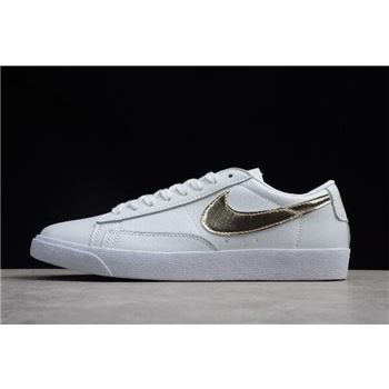 Women's Nike Blazer Low LE White/Metallic Gold Star AA3961-103