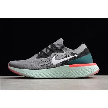 Nike Epic React Flyknit Light Grey/Black-Green Running Shoes