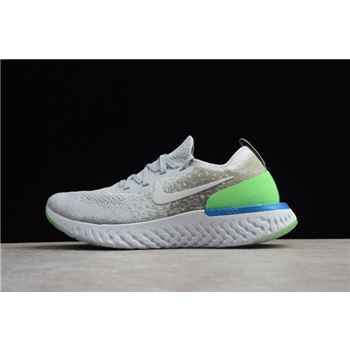 Nike Epic React Flyknit Light Grey/Green-Blue Running Shoes AQ0067-008