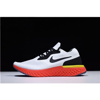 Nike Epic React Flyknit True White/Black-Pure Platinum-Bright Crimson-Volt AQ0067-103