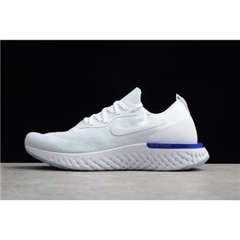 Nike Epic React Flyknit White Fusion White Blue AQ0067-100 Men's and Women's Size