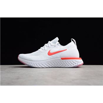 Nike Epic React Flyknit White Red Men's Running Shoes AQ0067-800