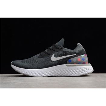 Nike Epic React Flyknit iD Black And Grey Dots Running Shoes AJ7283-996