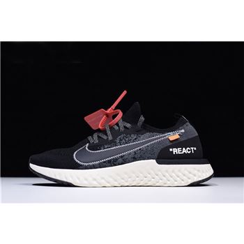 Off-White x Nike Epic React Flyknit Black/White Men's Size AQ0067-010