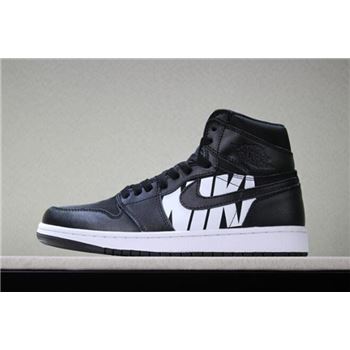 Off-White x Air Jordan 1 Nike Swoosh Black/White Men's Size 555088-801