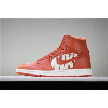 Off-White x Air Jordan 1 Nike Swoosh Orange/White 555088-800