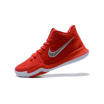Men's New Nike Kyrie 3 University Red University Red/Wolf Grey 852395-601