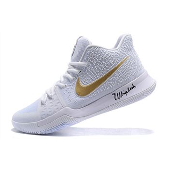 Nike Kyrie 3 White/Metallic Gold Christmas Day Men's Basketball Shoes