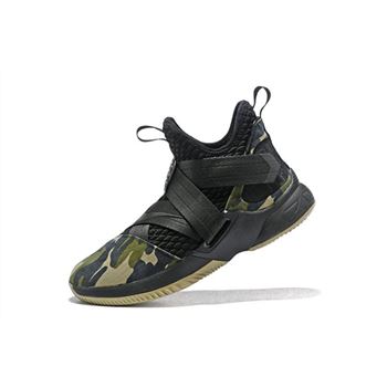 Men's Nike LeBron Soldier 12 SFG Camo Black/Black-Hazel Rush AO4054-001