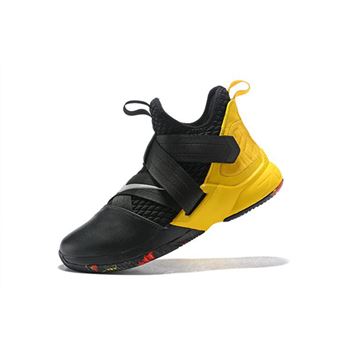 Nike LeBron Soldier 12 Black/Yellow Men's Basketball Shoes