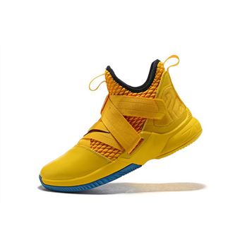 Nike LeBron Soldier 12 Cavs Yellow/Black-Blue Men's Basketball Shoes
