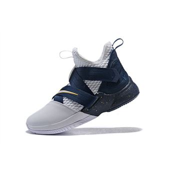 Nike LeBron Soldier 12 XII SFG White/Midnight Navy-Mineral Yellow Basketball Shoes