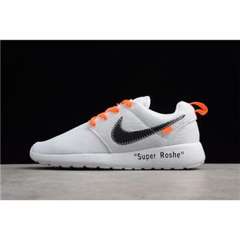 Off-White x Nike Roshe Super Run White/Black-Orange Running Shoes