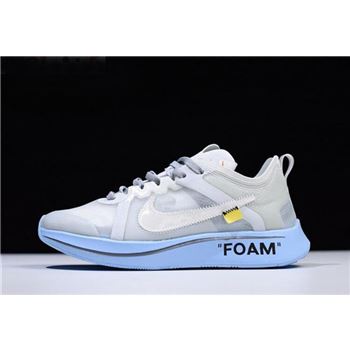 2018 Off-White x Nike Zoom Fly SP White/Light Blue Men's and Women's Size