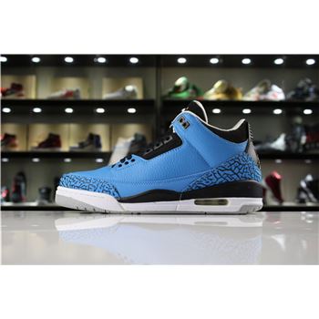 New Air Jordan 3 Retro Powder Blue Dark Powder Blue/Black-Wolf Grey-White 136064-406