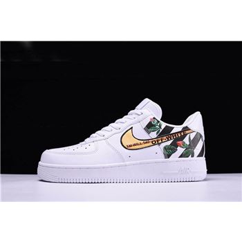 Custom Off-White x Nike Air Force 1 Low Flower In White
