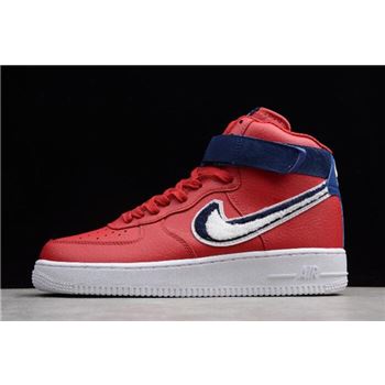 Nike Air Force 1 High '07 LV8 Chenille Swoosh Gym Red/White-Blue Void 806403-603