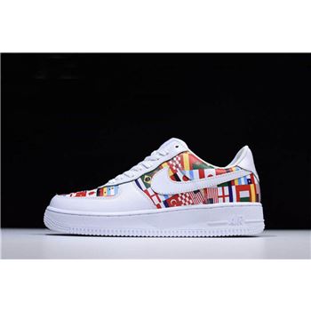 Nike Air Force 1 Low International Flags White/Multi-Color Men's and Women's Size