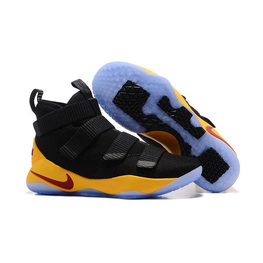 Nike LeBron Soldier 11 Black Yellow Cavs PE Basketball Shoes, Nike ...