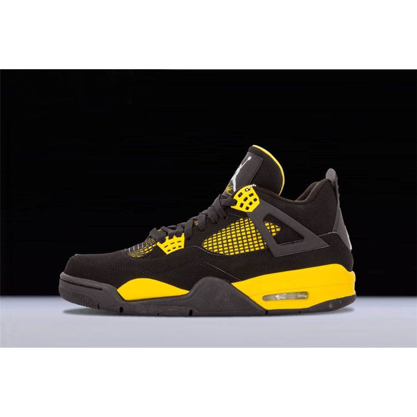 New Air Jordan 4 Retro Thunder Black/White-Tour Yellow 308497-008, Nike ...