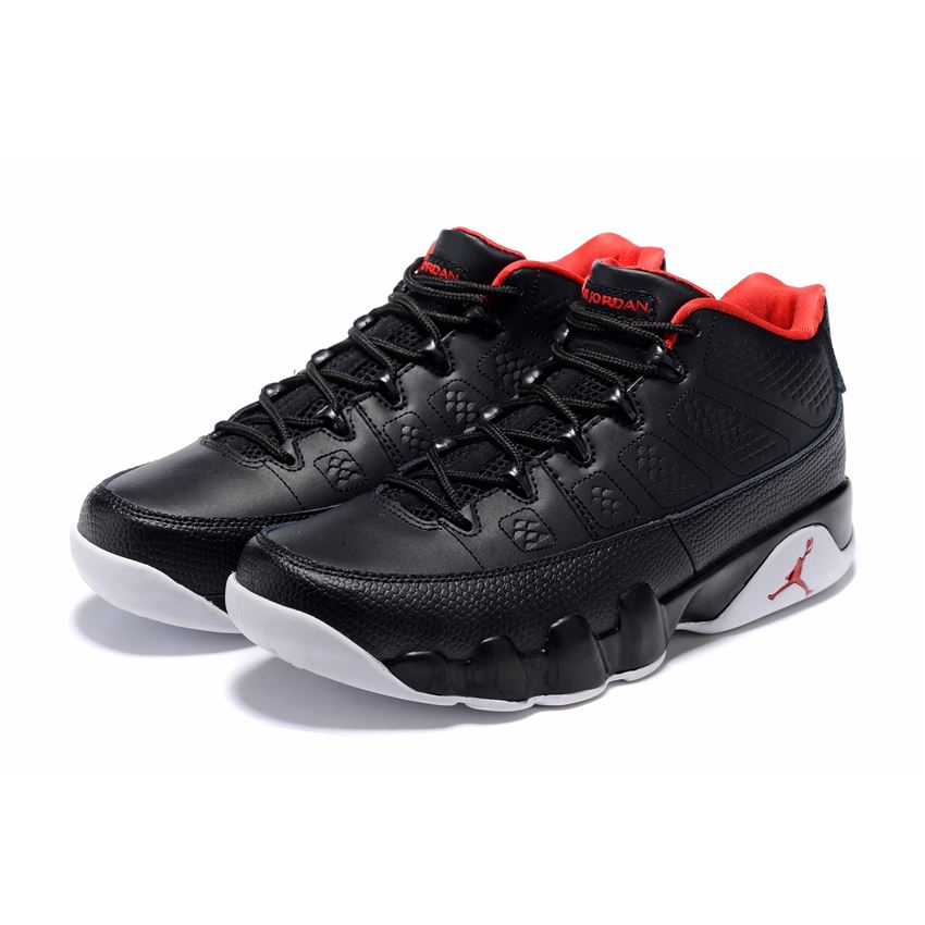 Air Jordan 9 Retro Low Bred Black/Gym Red-White Men's Size 832822-001 ...