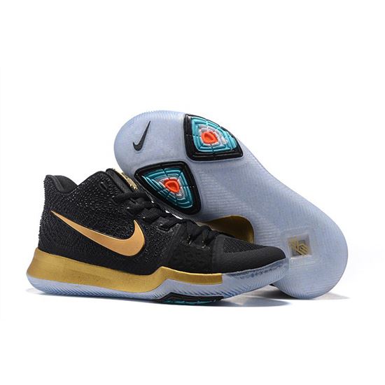 kyrie 3 black and gold